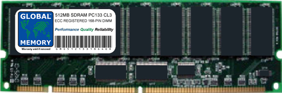 512MB SDRAM PC133 133MHz 168-PIN ECC REGISTERED DIMM MEMORY RAM FOR SERVERS/WORKSTATIONS/MOTHERBOARDS